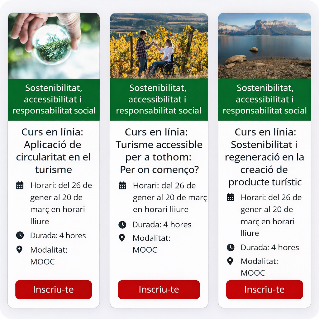 Nous cursos sobre sostenibilitat, regeneració i circularitat en el turisme